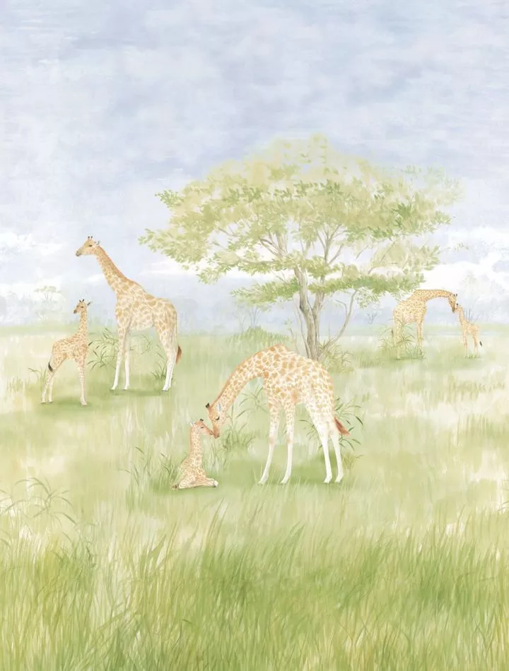 Herd of Giraffes CW6112-2 Seaform Green