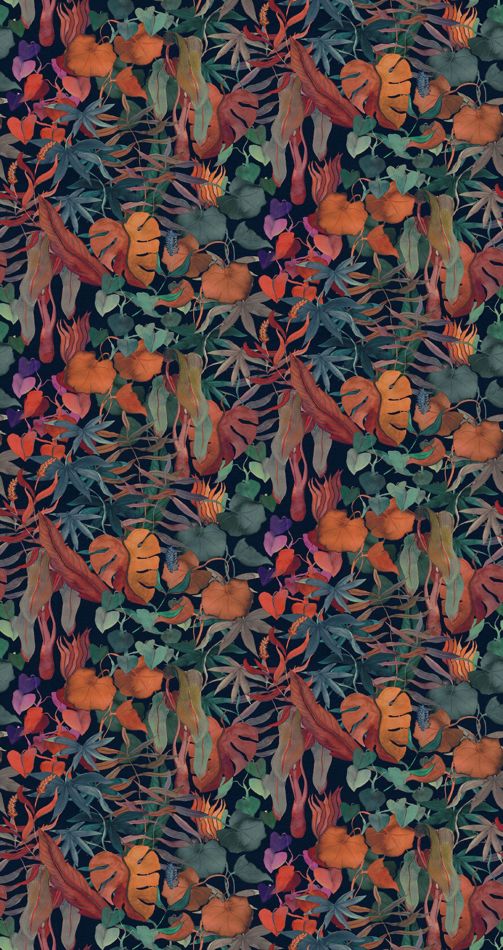 Abstract Leaves DW2013 Midnight Blue