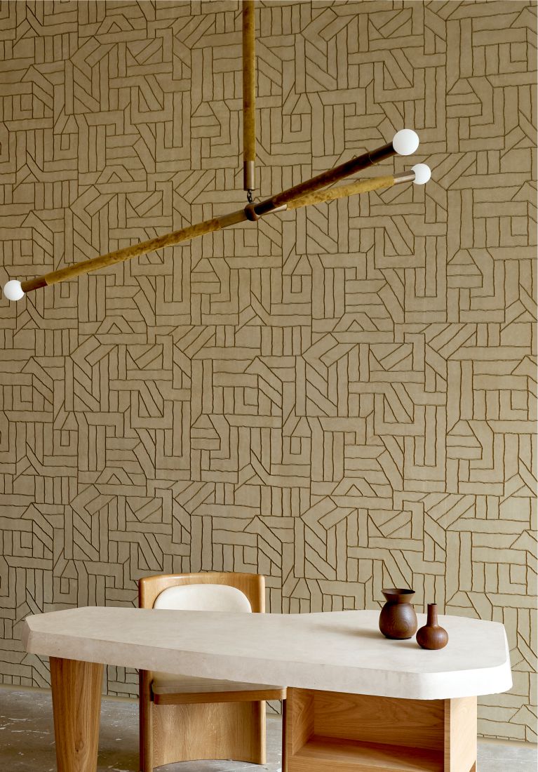 Western Leather Metallic Bronze Wallpaper T57160 by Thibaut Wallpaper