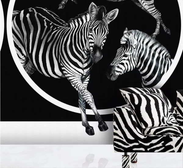 Zebra Cerchio Teletta Mural